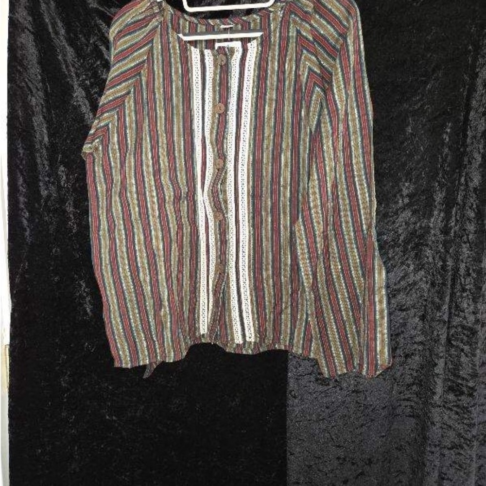 Striped Button-Up Blouse